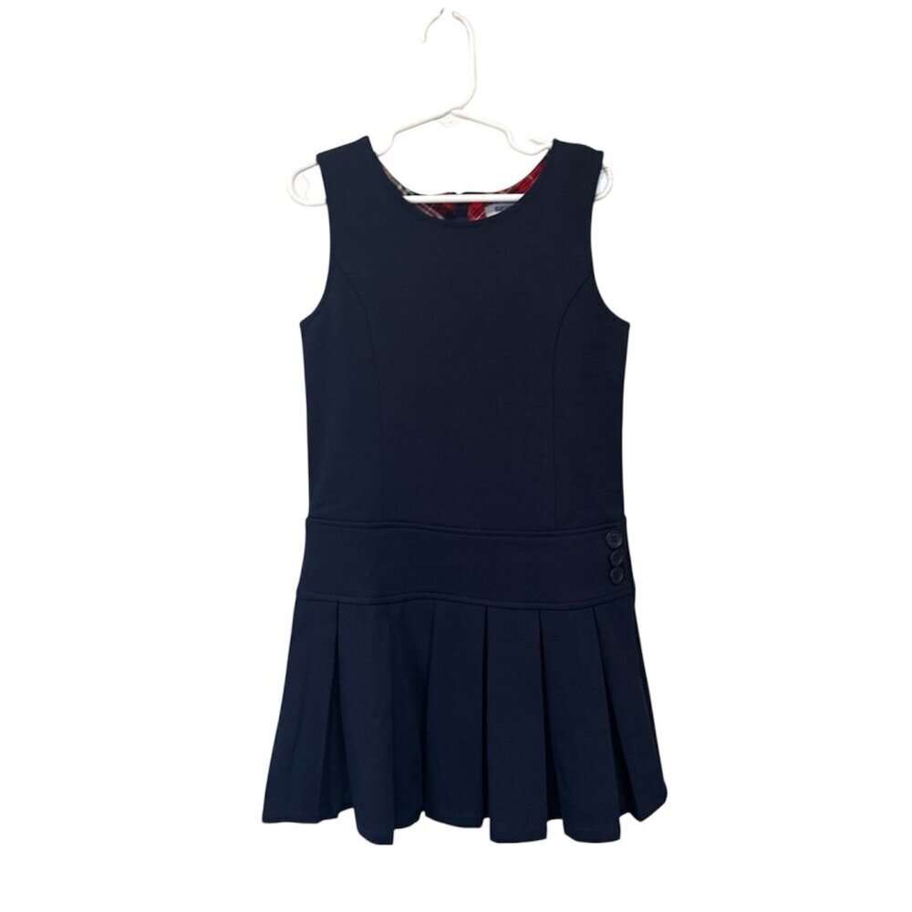Bienzoe Girls School Uniform Jumper Pleated Durable Kids Knee Length 6 Navy Blue